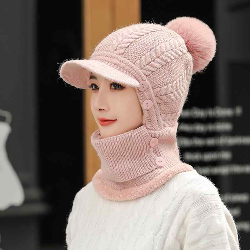 ニット帽 レディース 秋冬 防寒 暖かい 毛糸 ケーブル編み 小顔効果 かわいい キャップ ネックウォーマー 一体型 ベージュ グレー