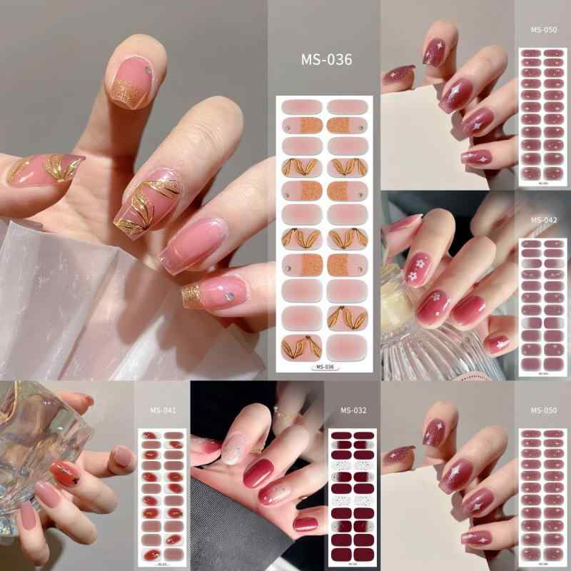 ネイルシール 韓国 風 ジェルネイルシール 貼るだけ ネイルステッカー かわいい 花柄 ハート 星 猫柄 ..