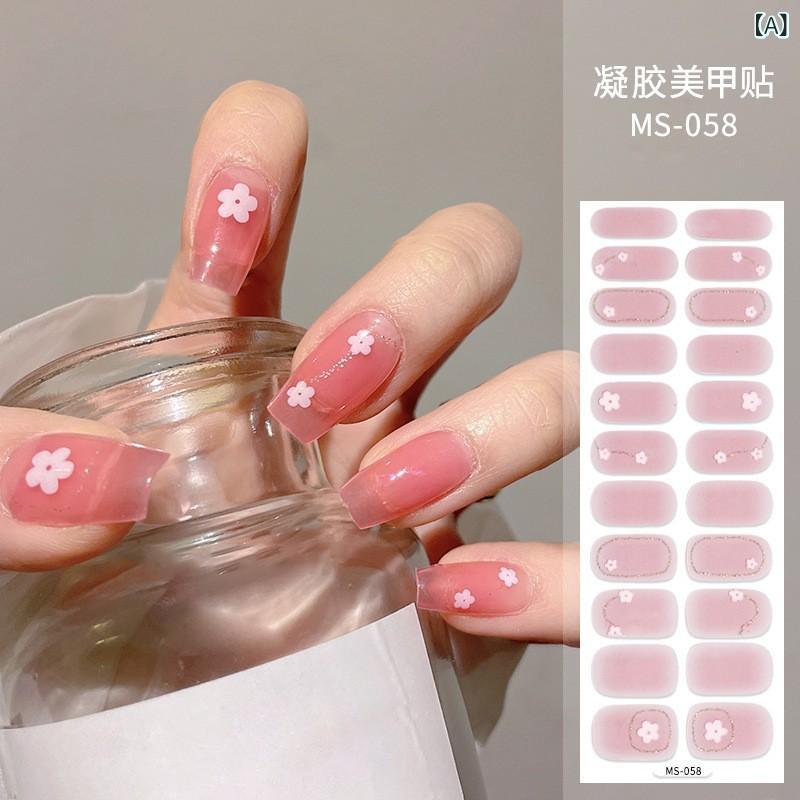 ネイルシール 韓国 風 ジェルネイルシール 貼るだけ ネイルステッカー かわいい 花柄 ハート 星 猫柄 ヒョウ柄 大理石風 グリッド 3D 立体感