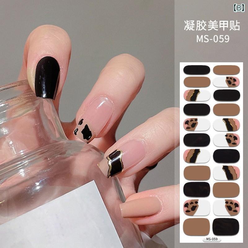 ネイルシール 韓国 風 ジェルネイルシール 貼るだけ ネイルステッカー かわいい 花柄 ハート 星 猫柄 ヒョウ柄 大理石風 グリッド 3D 立体感