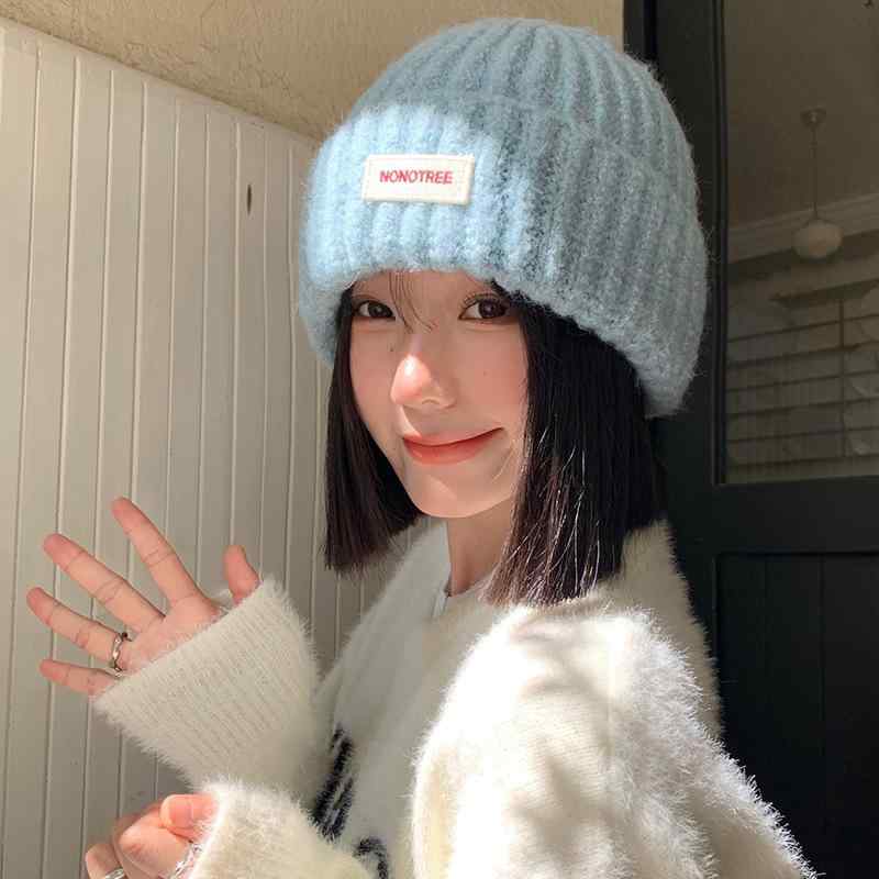ニット帽 レディース 秋冬 大頭 暖かい 防寒 保温 紫外線対策 小顔効果 ブルー ベージュ グレー ホワイト ブラック 無地 かわいい おしゃれ