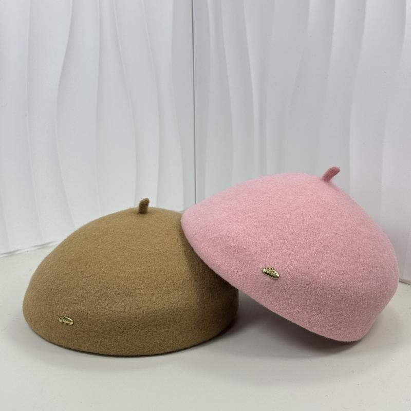 ベレー帽 レディース 秋冬 ウール ニット帽子 かわいい 暖かい フェルト 画家帽 おしゃれ ブラック ホワイト ベージュ ブラウン ピンク ブルー キャメル