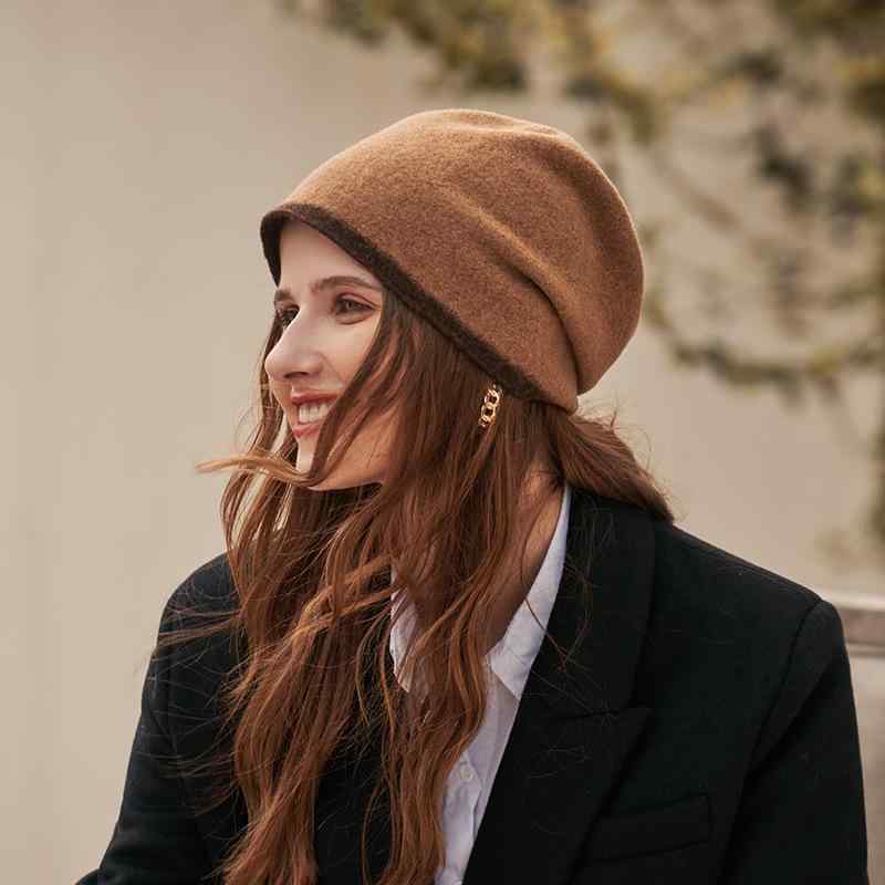 For Women - ニット帽 レディース 秋冬 小顔効果 あったか ウール混 ケーブル編み 防寒 暖かい おしゃれ かわいい キャップ ビーニー ブラック グレー コーヒー色