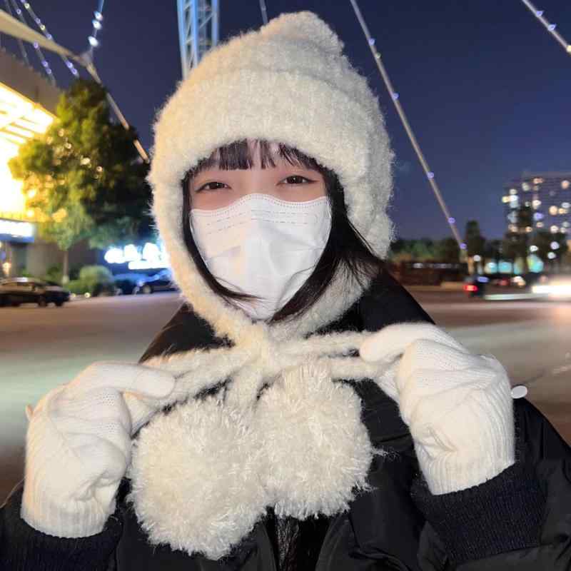 2個セットニット帽 レディース かわいい 毛糸 飛行帽 秋冬 防寒 あったか イヤーマフ付き 小顔効果 ゆったり ケーブル編み カジュアル
