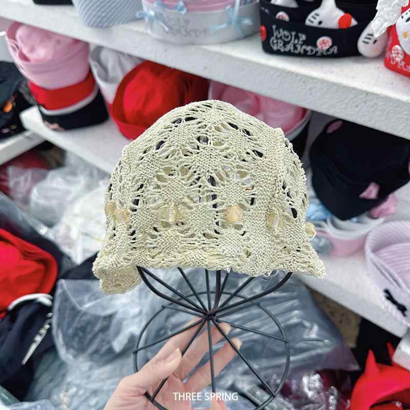 ニット帽 レディース 春夏 薄手 遮陽 日焼け防止 幾何学模様 通気性 速乾性 コットン 民族風 包頭帽 グレー カーキ(x2)