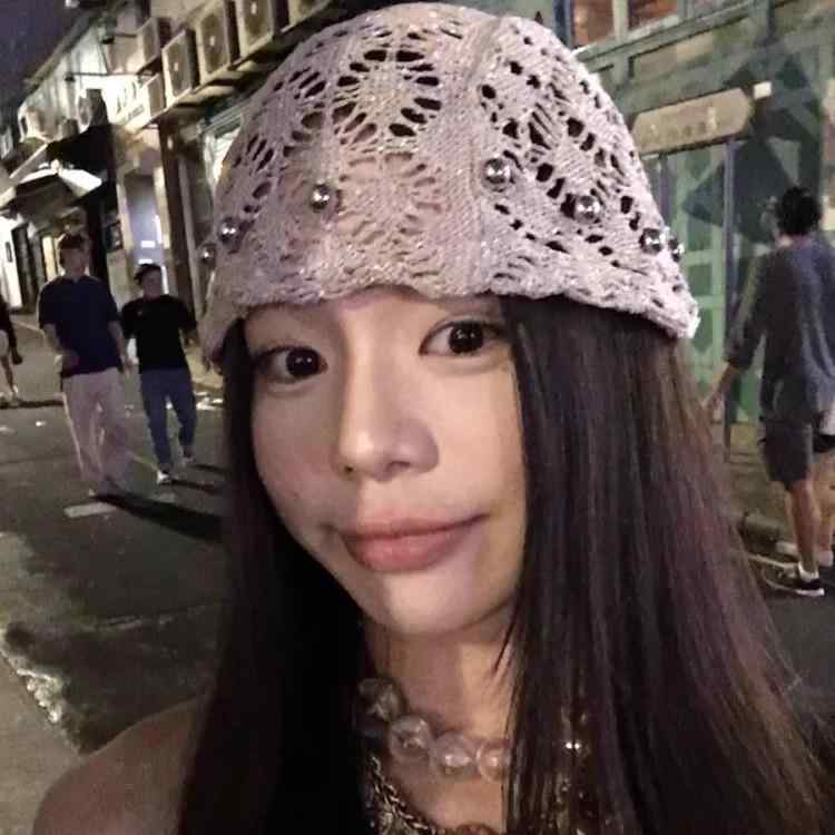 ニット帽 レディース 帽子 手編み風 透かし編み モカ マスタード 接触冷感 紫外線対策 小顔効果 個性的..