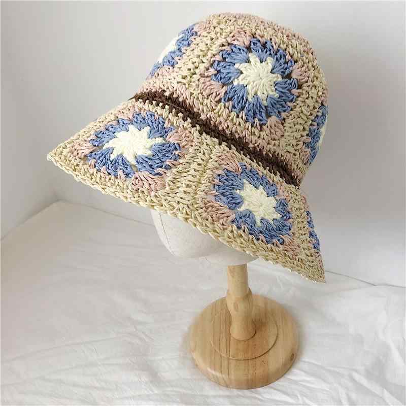 麦わら帽子 レディース 春夏 つば広 UVカット 日焼け防止 手編み 遮光 通気性 リゾート 旅行 ビーチ ハット かわいい おしゃれ ガーリー フェミニン ピンク系 ブルーグリーン カーキ ベージュ オレンジ(x2)