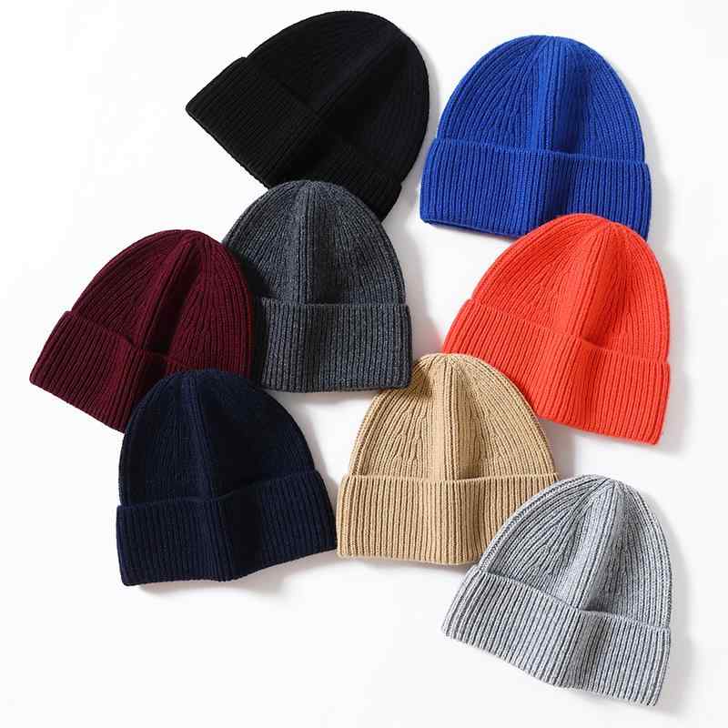 ニット帽 男性用 婦人帽 ウール 暖かい 防寒 保温 無地 シンプル カジュアル 普段使い アメリカ ブラッ..