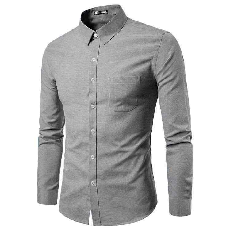 Long-Sleeve （Shape Holding） - シャツ メンズ 男性用 トップス 長袖 形態安定 無地 ビジネス フォーマル カジュアル 普段使い 春秋 伸縮性 耐摩耗性 ポリエステル ブラック グレー ブルー