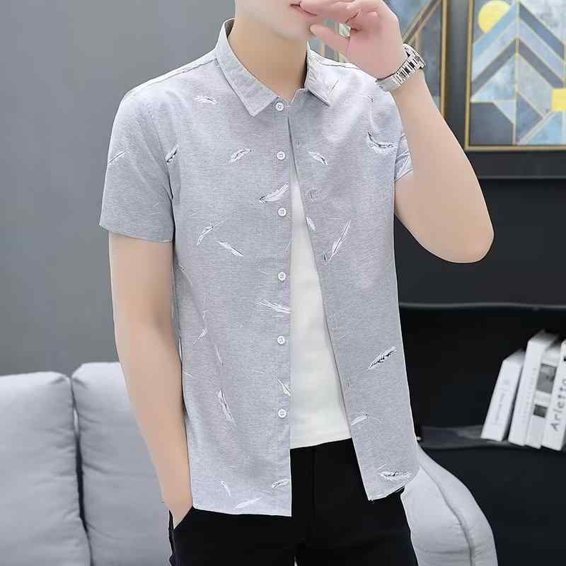 シャツ メンズ 男性用 トップス 半袖 カジュアル 薄手 涼しい 通気性 ポリエステル 普段使い 部屋着 グレー グリーン