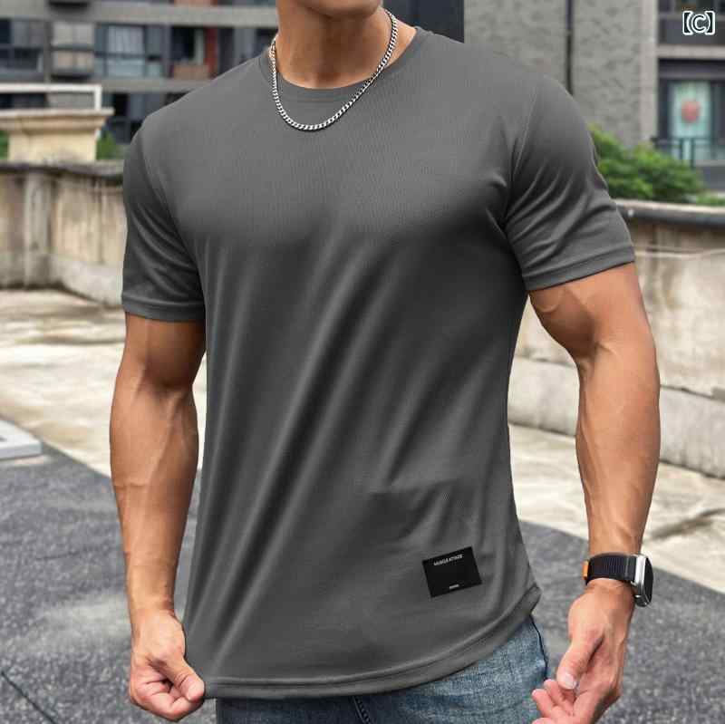 Tシャツ メンズ 男性用 スポーツ カジュアル トレーニングウェア トップス 半袖 無...