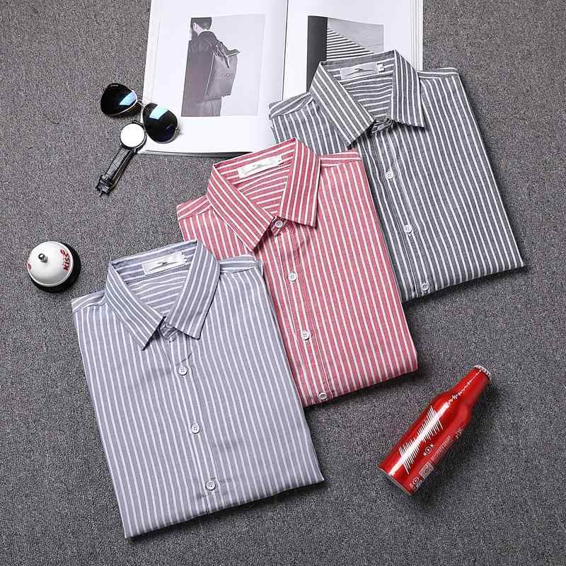 シャツ メンズ 長袖 ストライプ柄 スリムフィット カジュアル 男性用 トップス ポリエステル 洗濯機洗..