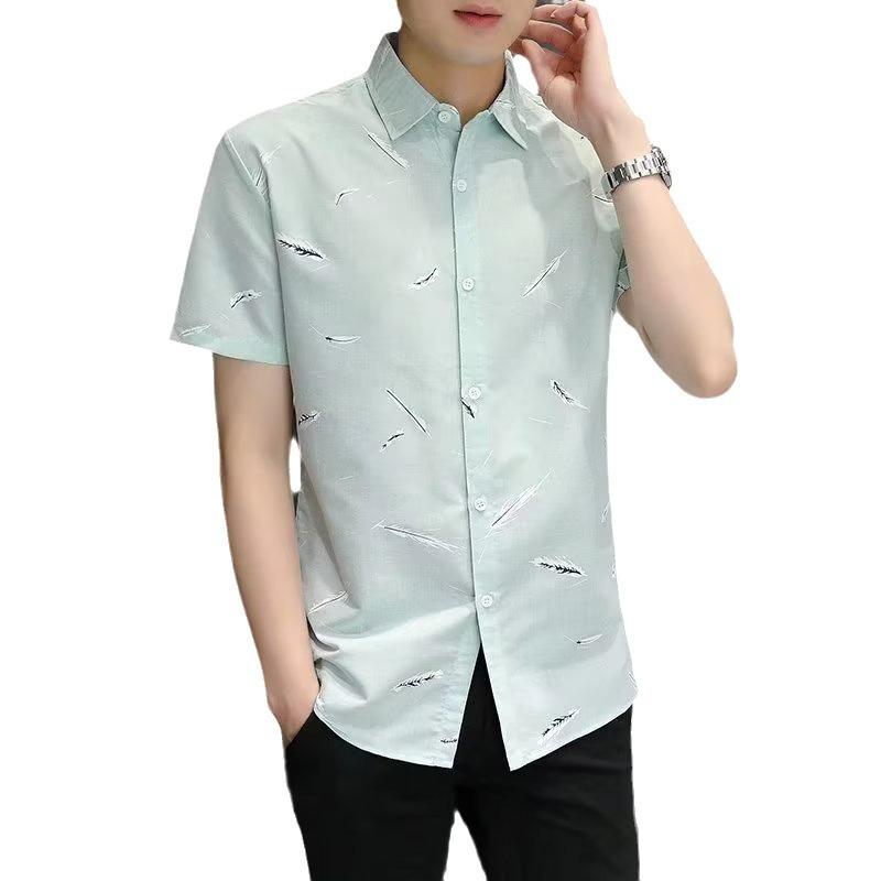 シャツ メンズ 長袖 韓国 スリムフィット トップス 春夏 普段使い 配色 ポリエステル