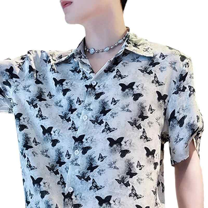 シャツ メンズ 半袖 ポリエステル カジュアル トップス 配色 スポーティー 接触冷感 普段使い