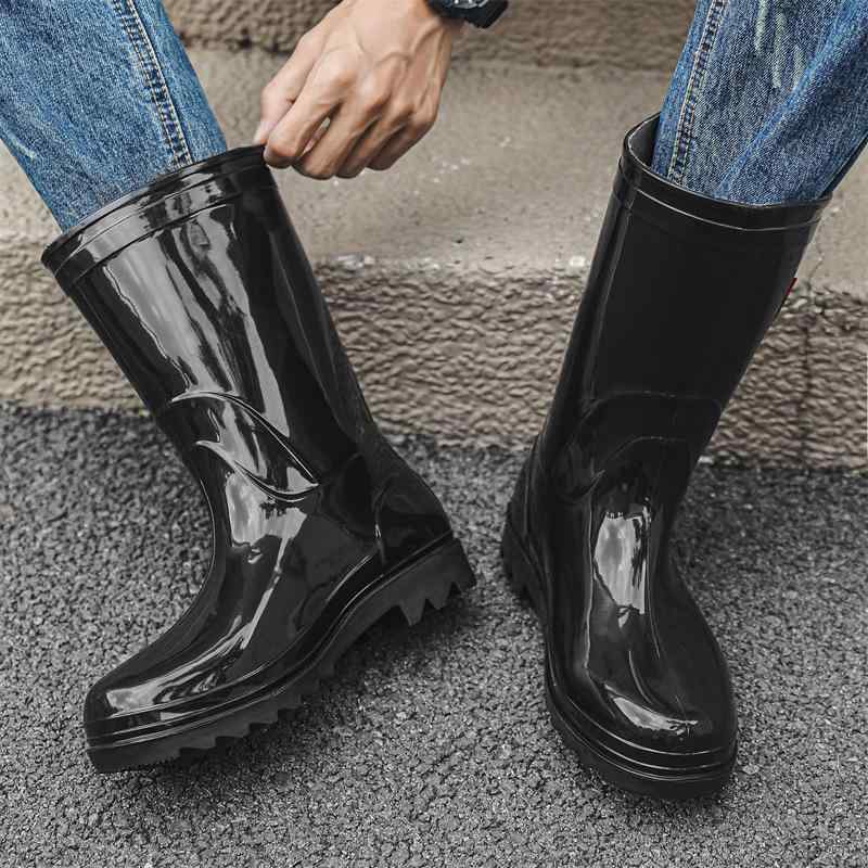 雨靴 メンズ 男性用 厚底 耐滑 防水 厨房用 長靴 ワークブーツ 作業靴 ラバーシューズ アウトドア 農業..