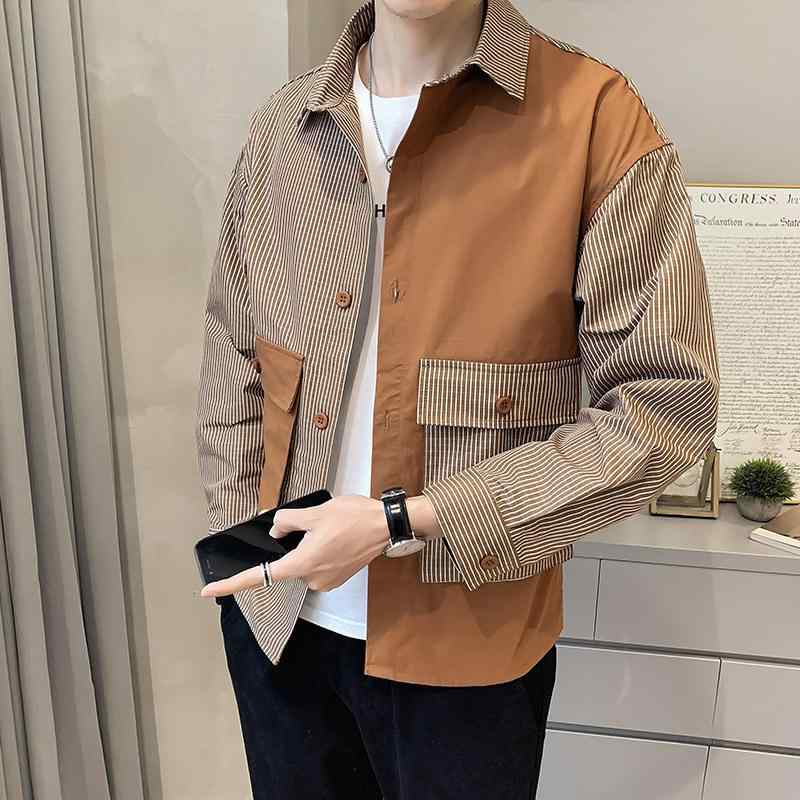 シャツ メンズ 長袖 格子柄 トップス カジュアル 男性用 ポリエステル M L XL 2XL 3XL ブラック カーキ 普段使い
