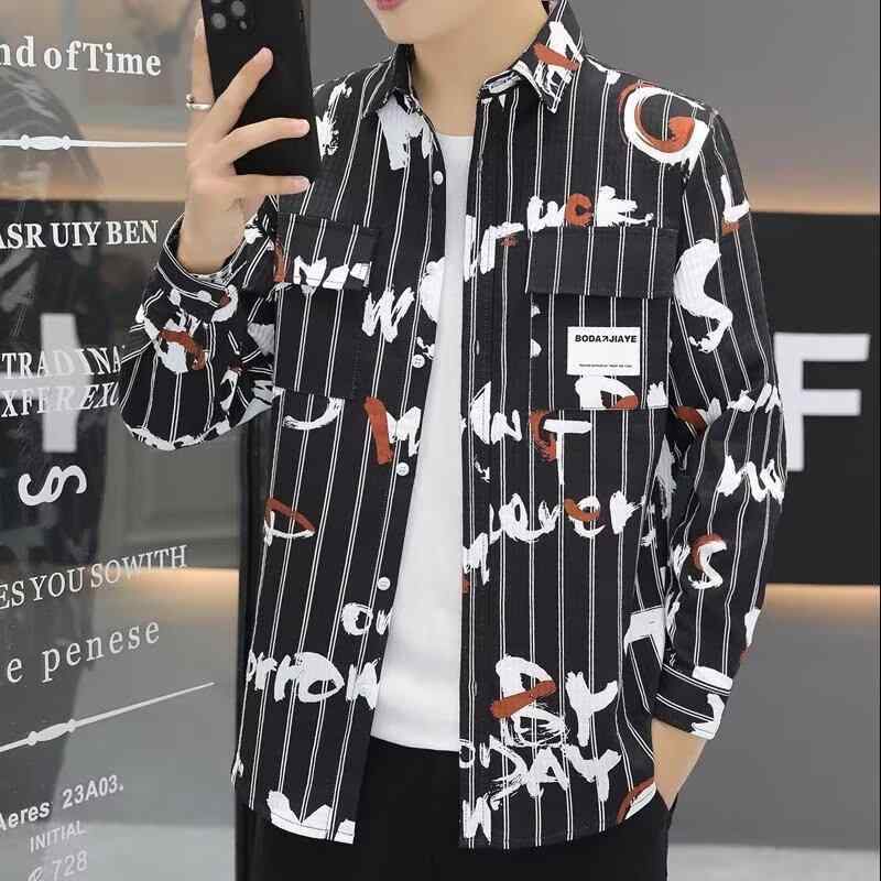Other - シャツ メンズ 男性用 長袖 グラデーション ポリエステル 薄手 カジュアル 開襟シャツ 普段使い