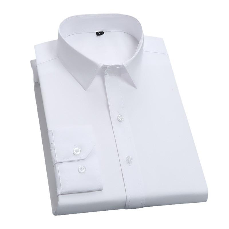 シャツ メンズ 長袖 スリム 韓国 おしゃれ ワイシャツ 白シャツ オフィス ビジネス トップス ポリエス..