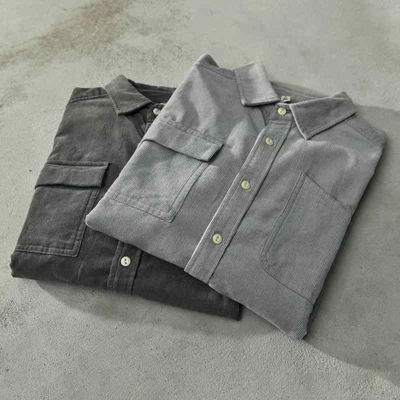 シャツ メンズ 長袖 コーデュロイ ゆったり 韓国 ライトアウター トップス 普段使い スプリングコート