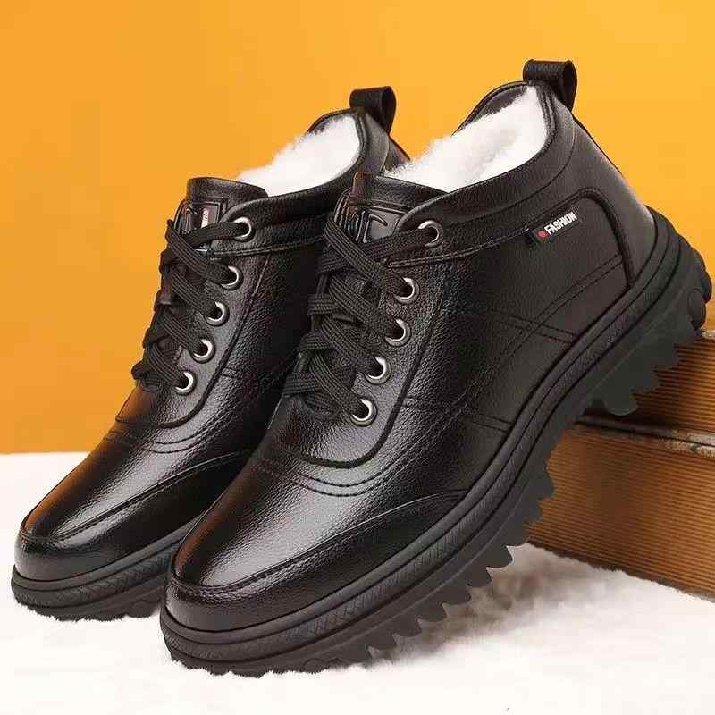 靴 メンズ 男性用 紳士靴 防寒靴 スノーブーツ 高齢者 介護シューズ 暖かい 軽量 耐摩耗 滑り止め カジュアル 普段使い 部屋着 秋冬 黒 ブラック 茶 ブラウン1