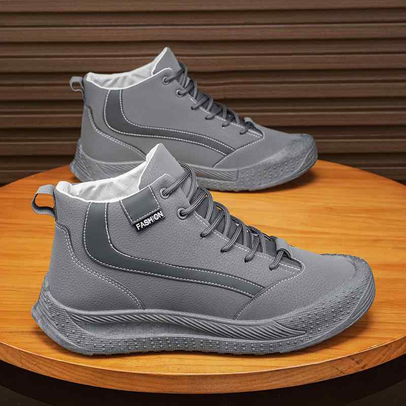 ブーツ 男性用 防寒 裏起毛 メンズブーツ カジュアル ワークブーツ アウトドア 運動靴 ローカット スニーカー ブラック グレー カーキ