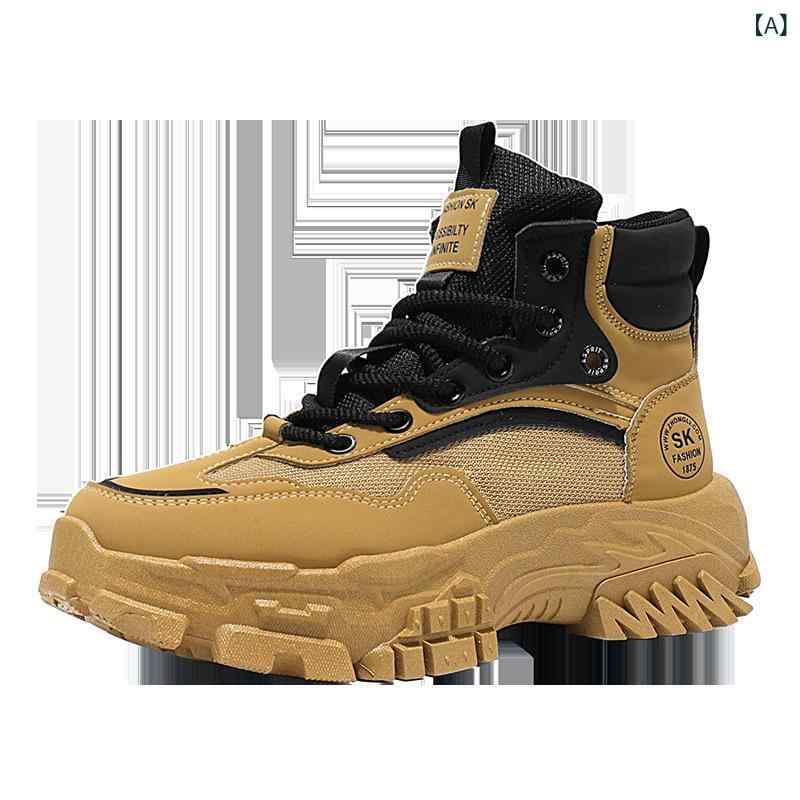 靴 メンズ ワークブーツ アウトドアシューズ 滑り止め 厚底 衝撃吸収 スポーツシューズ 登山靴 作業靴 ..