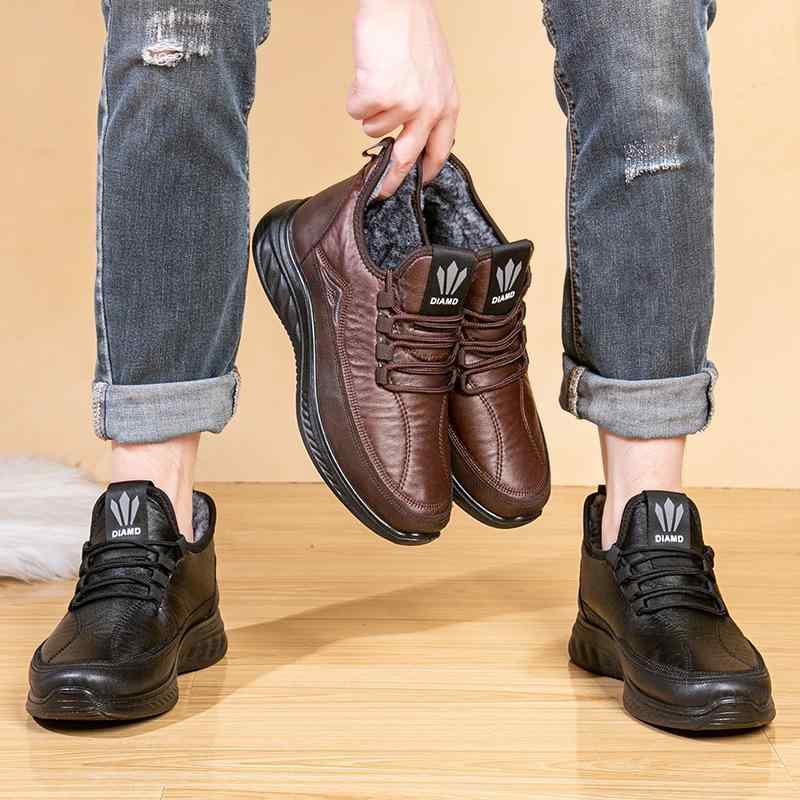Rakuten - 布靴 男性用 老北京 布シューズ 裏起毛 厚底 聚氨酯 滑り止め 暖かい 防寒 普段使い カジュアル ブラック コーヒー