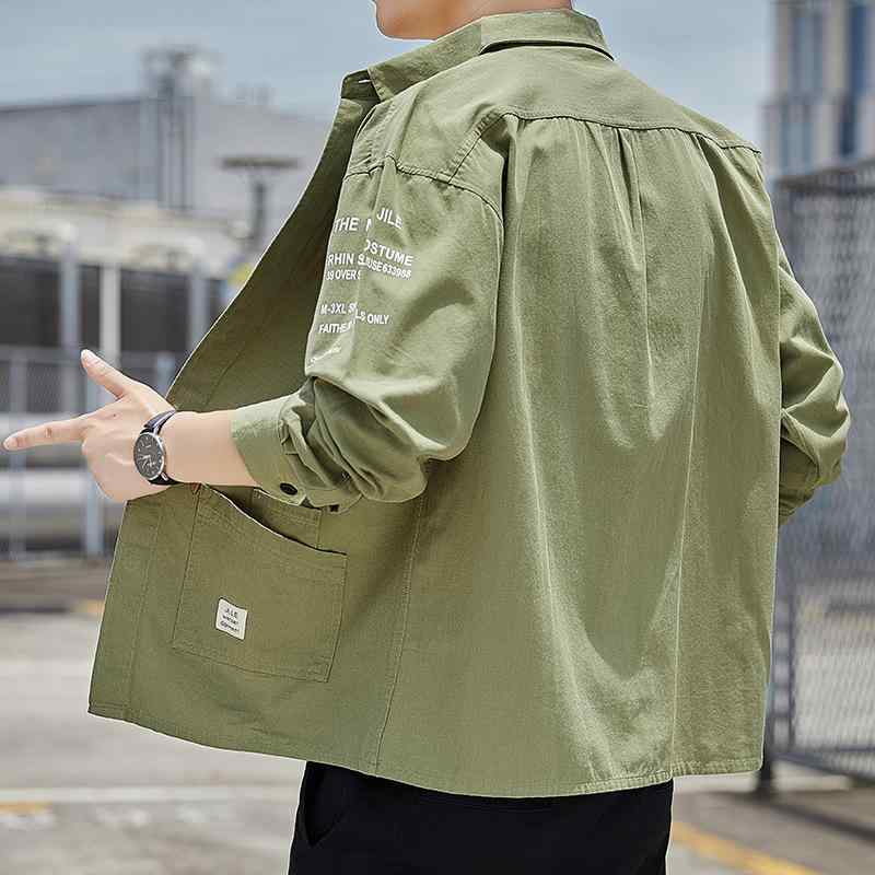 Rakuten - シャツ 男性用 長袖 ワークシャツ 作業着 汚れに強い 丈夫な生地 普段使い カジュアルスタイル グリ－ン グレー ブラック イエロー カーキ