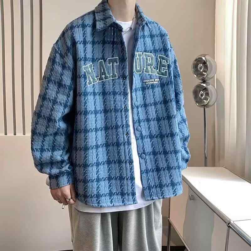 衬衫 - シャツ メンズ アメリカン レトロ ワーク 長袖 格子柄 コットンブレンド 20代 30代 40代 春秋 カジュアル 普段使い ゆったり 大きめ ポケット 多数 接触冷感 吸湿速乾