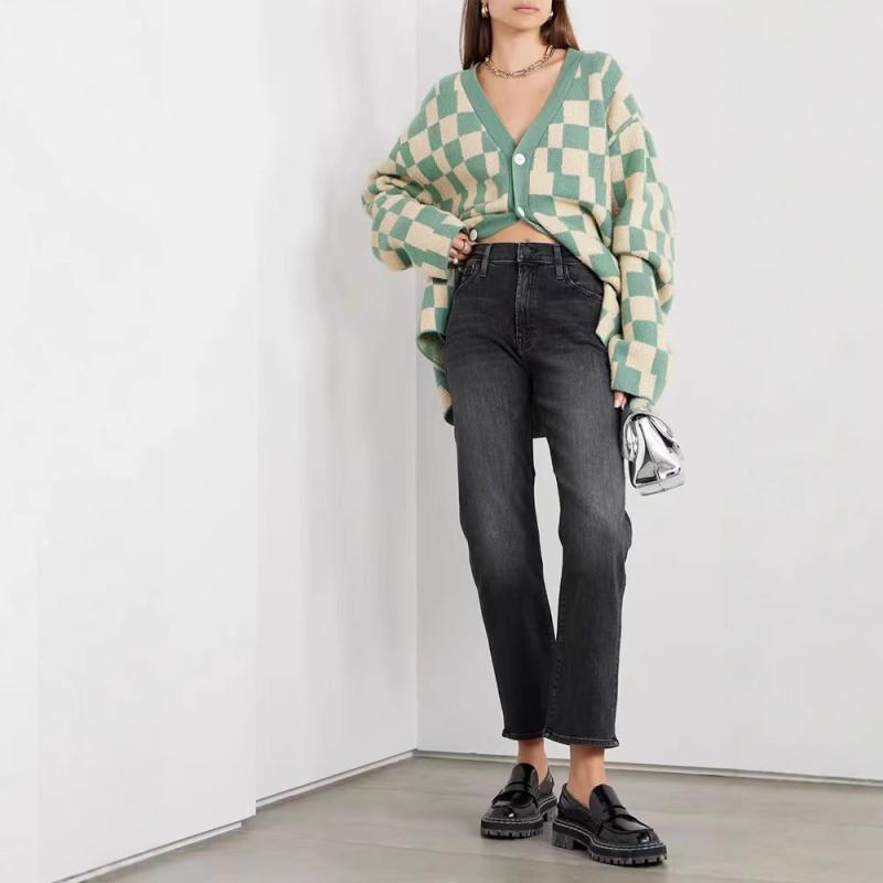 ジーンズ レディース 高腰 ストレッチ デニムパンツ ボーイフレンド風 ストレート 9分丈 ジーパン ズボン カジュアル 美脚 脚長 ダークグレー ブルー 春夏1