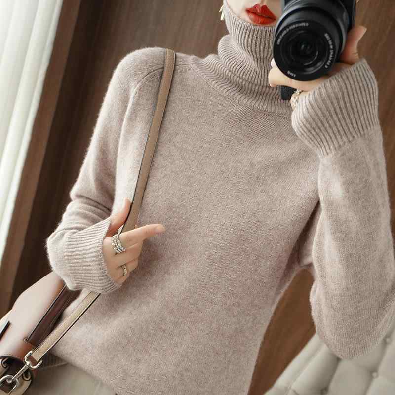 ニット レディース 秋冬 タートルネック セーター ゆったり 厚手 トップス 韓国 無地 長袖 プルオーバー チュニック ドロップショルダー カジュアル きれいめ かわいい 草木緑 高雅驼 经典白 经典黒 葵花黄 浅米杏 浅嫣红 石榴红 丝雾棕 雾霾藍