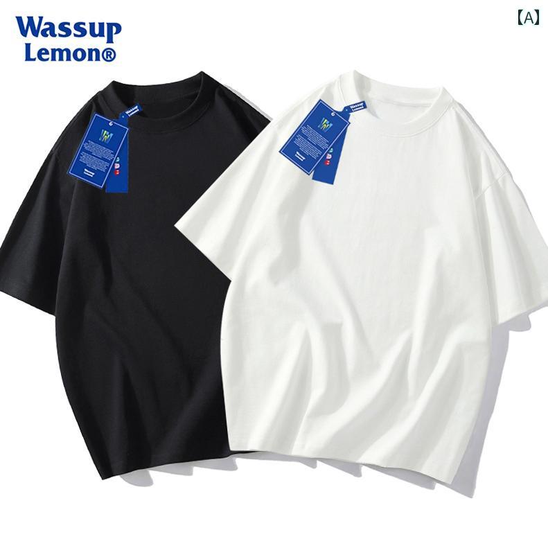 ヘビーウェイト コットン Tシャツ メンズ オーバー サイズ 無地 ベーシック カジュアル 半袖 レディース ベース レイヤー ホワイト