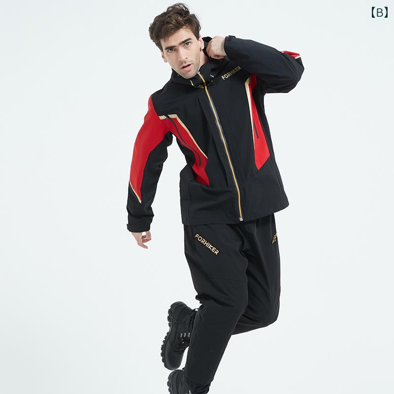フィッシング スーツ セット 秋冬 メンズ 3 イン 1 防風 ジャケット ロック 豪華 防水 海 釣り 防寒 服.カラフルカラーオシャレ