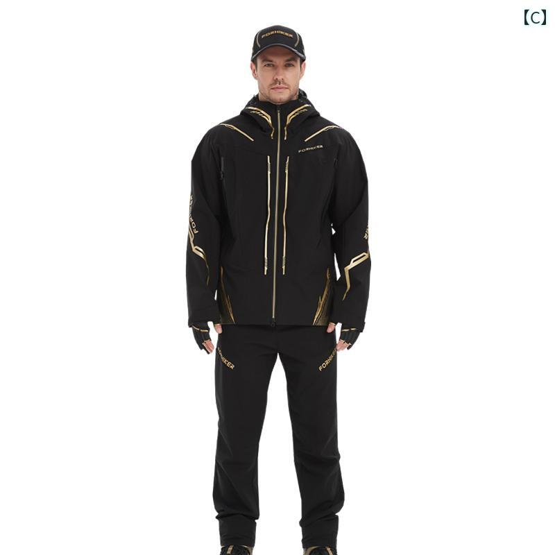 フィッシング スーツ セット 秋冬 メンズ 3 イン 1 防風 ジャケット ロック 豪華 防水 海 釣り 防寒 服.カラフルカラーオシャレ