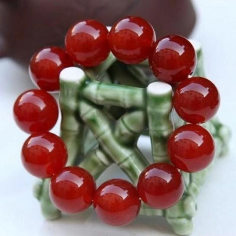 ブレスレット レディース メンズ 石 レッド ブラック 瑪瑙 メノウ ジェムストーン パワーストーン 数珠 お守り アクセサリー