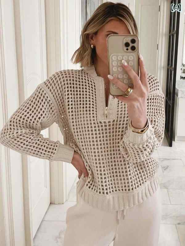 ニット セーター レディース 長袖 プルオーバー 接触冷感 ゆったり 薄手 トップス 通勤 ラウンドネック 無地 接触冷感 快適 伸縮性 きれいめ カジュアル ベージュ系