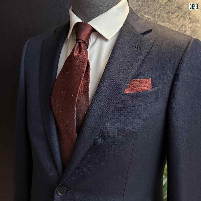 ハッピーアワー 不規則 色の ドット 柄の 赤 紳士用 ネクタイ シェイプ ギフト 付き ウェディング スーツ.オシャレ