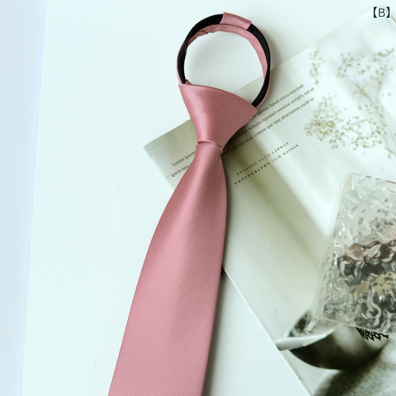 結び目の ない ジッパー ネクタイ ベーシックカラー おしゃれ カジュアル シャツ JK アクセサリー カレッジ スタイル 万能 無地 メンズ