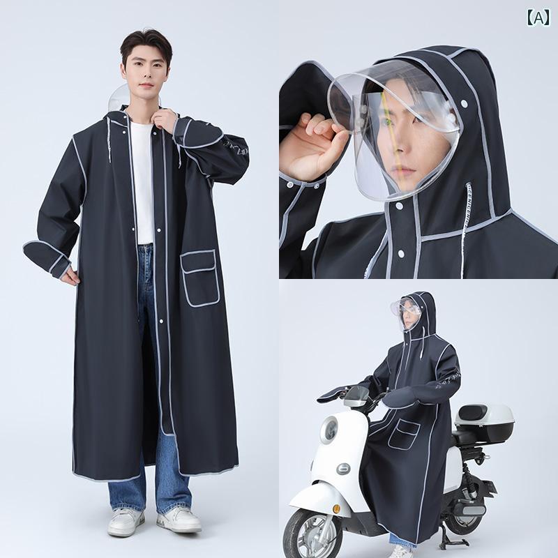 メンズ 電気 自動車 レインコート 全身 ロング 防水 新型 ヘルメット型 バッテリー カー 一人用 セパレート.オシャレ
