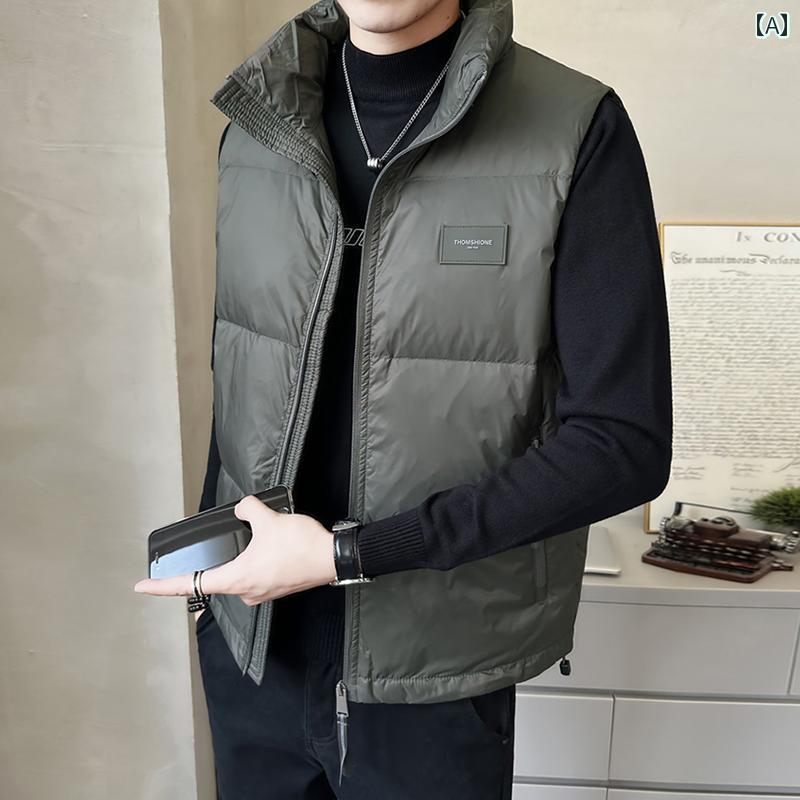 ダウン ベスト ジャケット メンズ 秋冬 スタンド 暖かい アウター用.カラフルカラーオシャレデザイン。シンプルスタイル。男性用です市場投入までの時間: 2023 年 11 月基本スタイル：に該当シナリオ：-のレジャー素材構成: ポリアミド繊維(ナイロン) 100詰め物：ホワイトダックダウン紳士服の着こなし：アウタースタイル: 襟のタイプ: フードレススタンドカラー着用スタイル：アウターウェアサイズ: 3XL 2XL ML XL 4XLカラー：ブラック グレー グリーン ベージュ M73 ブラック M73 カーキ M98 ブラック M98 コーヒー M98 カーキグリーン M6096 ブラック M6096 コーヒー M8051 ブラック M8051 グリーン M6007 ブラック M6007 グレー M9823 ブラック M9823 コーヒー