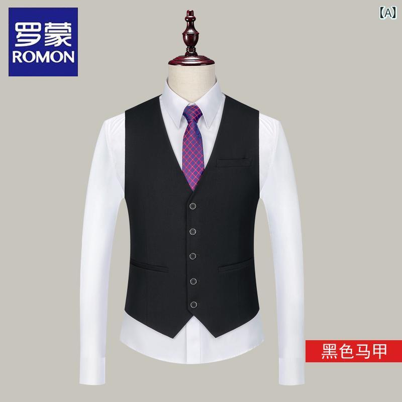 プラスサイズ スーツ ベスト メンズ ブラック 新郎 ウェディング M - 10 XL.カラフルカラーオシャレシンプルスタイル