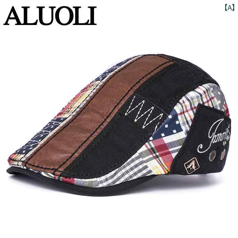 帽子 メンズ ベレー帽 春秋 キャップ レディース 夏 アウトドア レジャー フォワード ハット ハンチング ステッチ パッチワーク