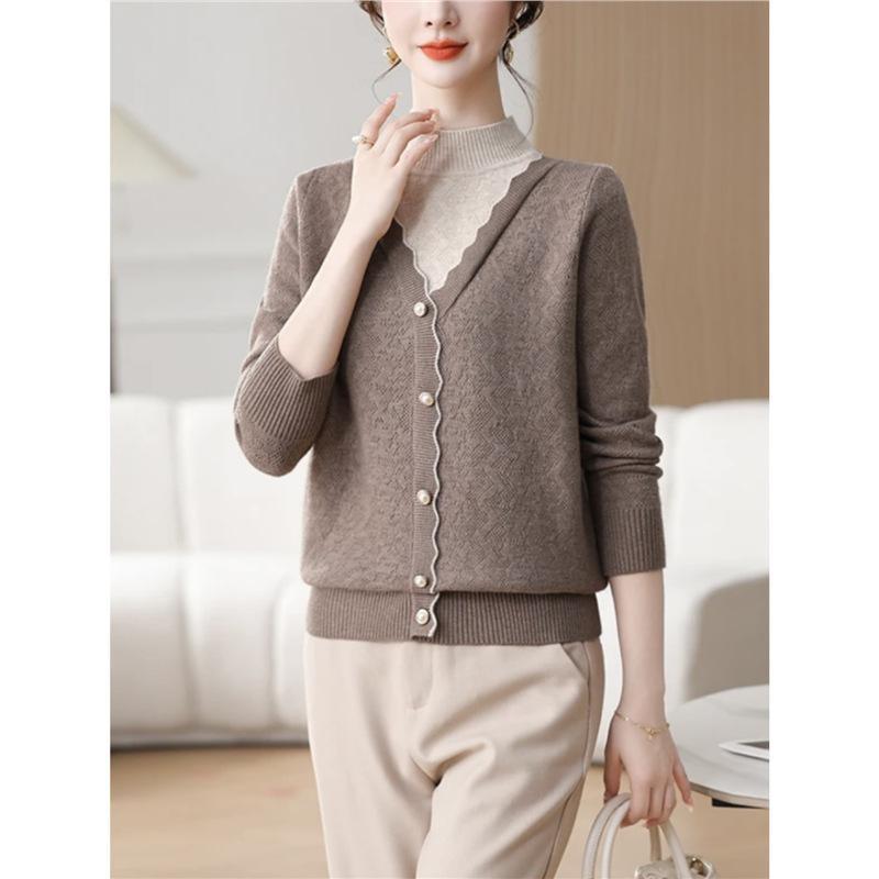 ニット レディース 秋冬 ニットトップス セーター ハイネック あったか 暖か 雪尼ール ゆったり 大きめサイズ おしゃれ かわいい エレガント カジュアル 普段使い レトロ驼色 ココア杏色 杨梅紫色 楓糖紅色 橄欖緑