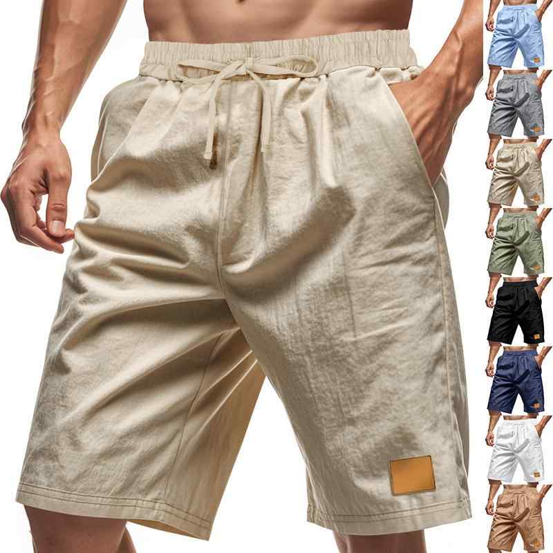 Rakuten - メンズ リネン ショートパンツ 男性用 麻 短パン スポーツ ウェア ルームウェア アウトドア 普段使い 薄手 接触冷感 涼しい 白 紺色 黒 緑 カーキ グレー 青 茶色