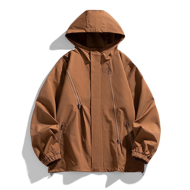 マウンテンパーカー メンズ 春秋 撥水 防風 フード付き アウトドア 登山 ウェア 男性用 キャンプ 旅行 ..