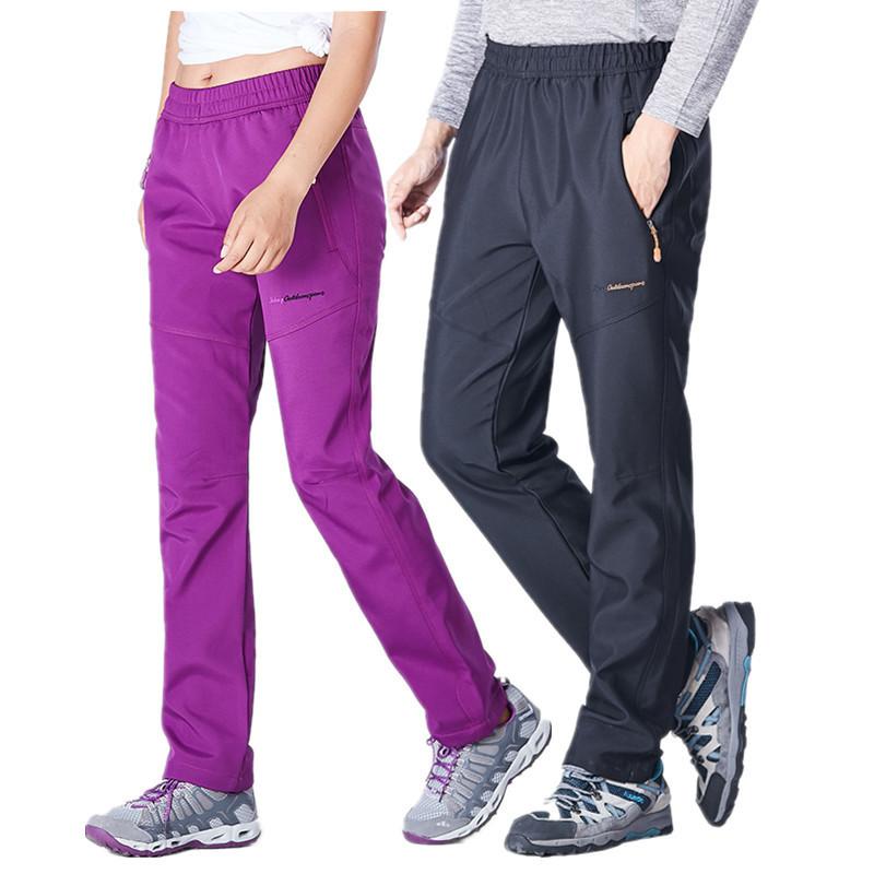 パンツ 男女兼用 防風 撥水 保温 裏起毛 登山パンツ トレッキングパンツ アウトドアパンツ カジュアルパンツ 秋冬 ポリエステル ブラック ネイビー グレー パープル