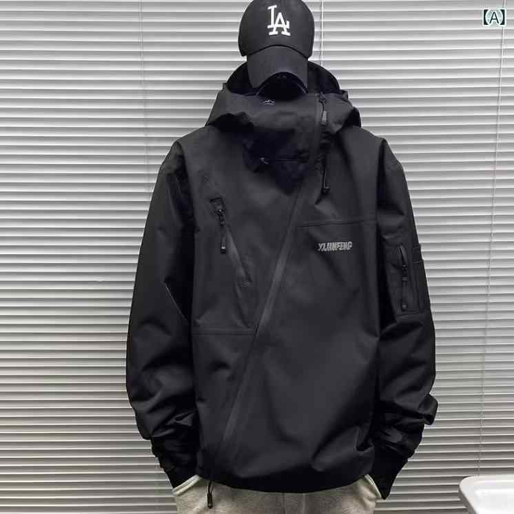 樂天商城 - ジャケット 男性用 秋冬 高機能 耐摩耗性 防風 フード付き ブルゾン ゆったり ミリタリー ワーク ブラック レッド パープル