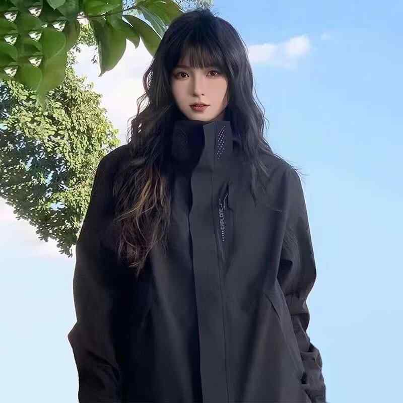 ジャケット メンズ レディース 防風 防水 アウター 春秋 上着 立襟 無地 撥水加工 軽撥水 アウトドア カジュアル