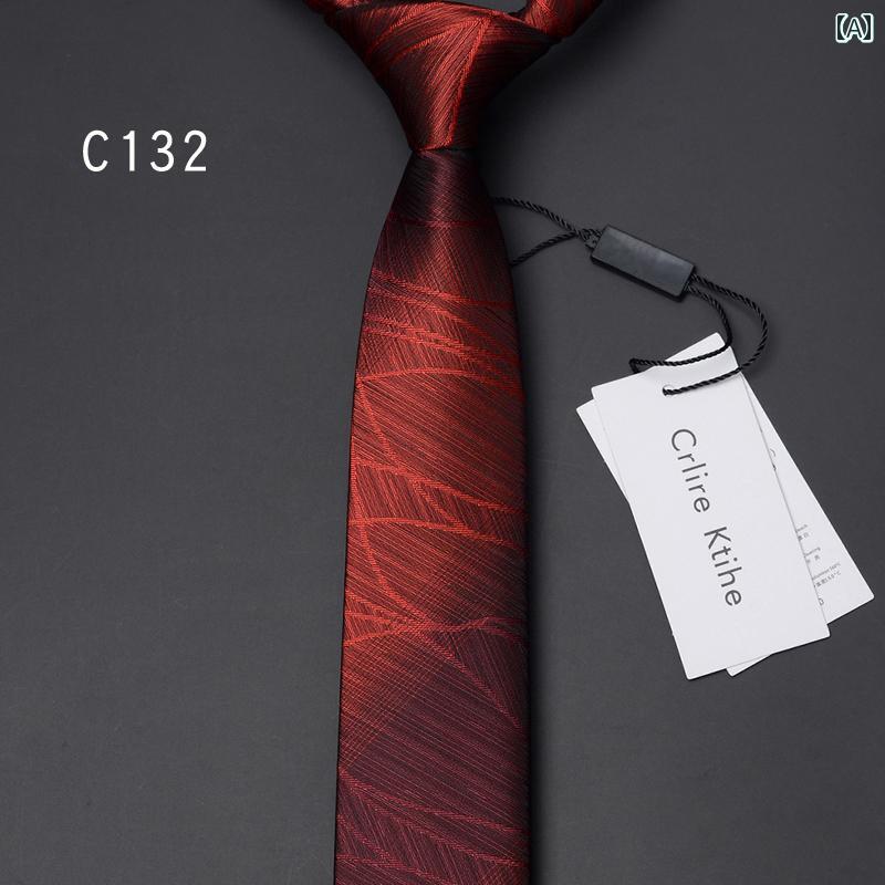 男性用 CrlireKtihe ネクタイ 結婚式 新郎 赤 ストライプ 韓国 ピン クリップ ハンドメイド レッド グ..