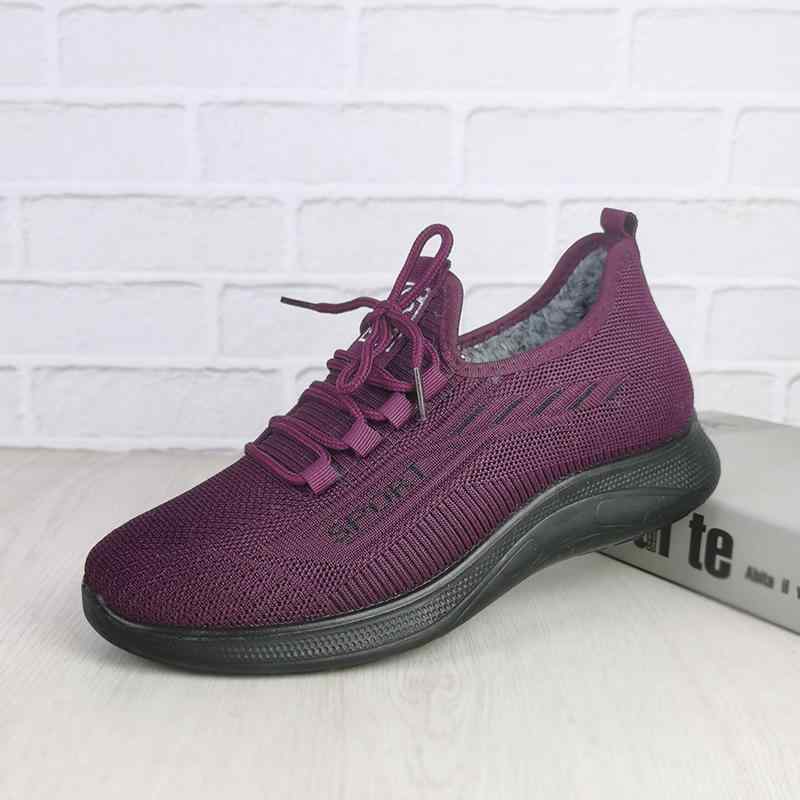 靴 レディース 加絨 綿靴 秋冬 厚底 保温 暖かい 快適 歩きやすい 普段使い 婦人靴 スポーツ 運動靴 聚氨酯 フラット ローカット スニーカー 紫 黒1